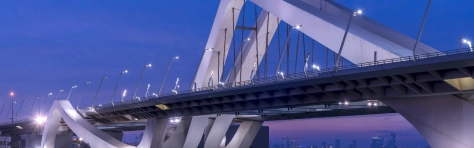 Modern bridge joining the island of the United Arab Emirates capital city of Abu Dhabi to the main land