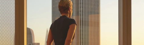 Evening light - Women, Office, One Woman Only, Business, Businesswoman, Rear View, City, Looking Through Window, Window, Leadership, Only Women, Authority, Business Person, Sunset, Chief Executive Officer, People, Building Exterior, Office Block Exterior, One Person, Mixity