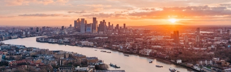 London city skyline with river thames. UK English city.