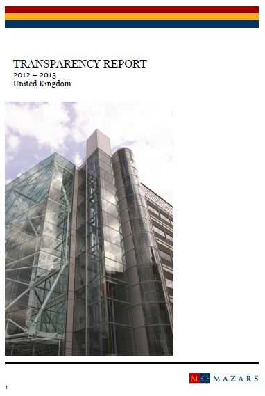 Mazars UK - Transparency Report 2012-13_cover