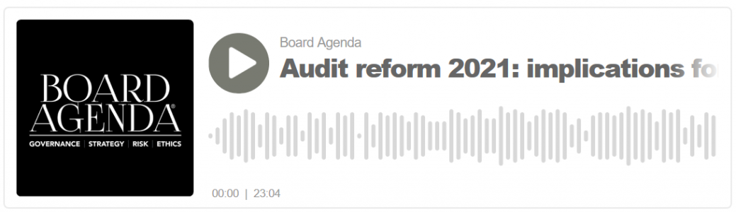 Corporate governance reform podcast graphic