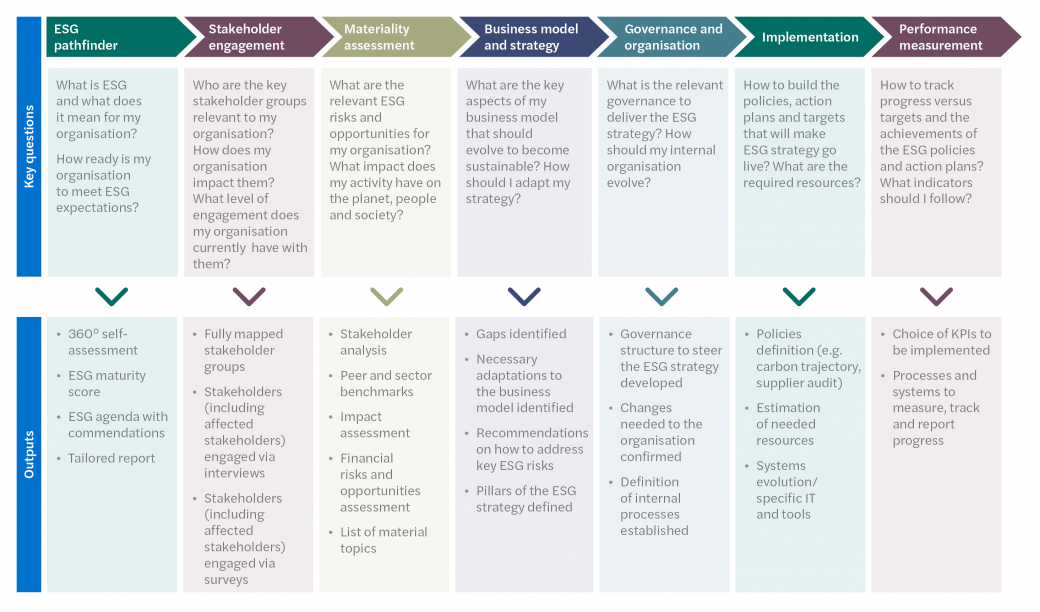 ESG Strategy - ESG strategy seven steps graphic